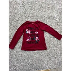 Faded Glory Girls  Smiles are always in fashion Long Sleeve Shirt Medium (8)